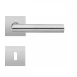 Poignées de porte sur rosaces carrées série EPL 28 Q Rhodos - satiné KARCHER DESIGN