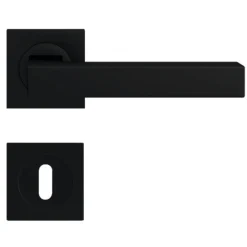Poignées de porte sur rosaces carrées - noir Cosmos - ER 46 Q Seattle KARCHER DESIGN