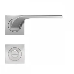Poignées de porte sur rosaces carrées série ER 87Q Las Vegas - satiné KARCHER DESIGN