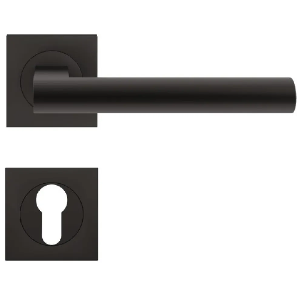 Poignées de porte sur rosaces carrées - noir Cosmos - ER 45 Q Madeira KARCHER DESIGN
