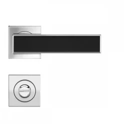 Poignées de porte sur rosaces carrées R 53Q Torino - chromé et noir KARCHER DESIGN