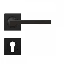 Poignées de porte sur rosaces carrées série ER 57Q Soho - noir mat KARCHER DESIGN