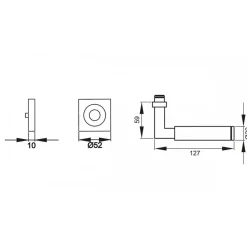Poignées de porte sur rosaces carrées ER 31Q Tasmania -inox satiné KARCHER DESIGN
