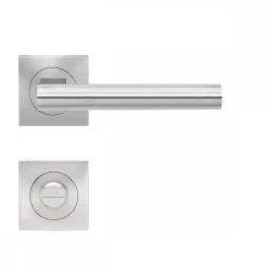 Poignées de porte sur rosaces carrées - série ER 45 Q - Madeira - satiné KARCHER DESIGN