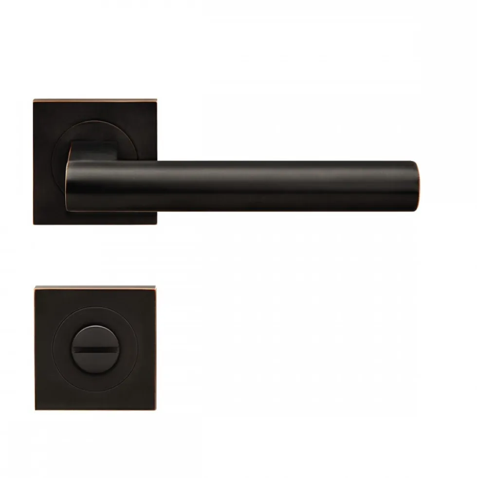Poignées de porte sur rosaces carrées - série ER 45 Q - Madeira - noir KARCHER DESIGN
