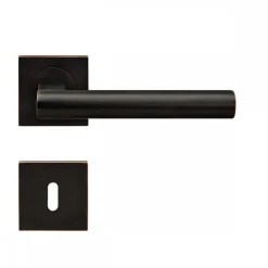 Poignées de porte sur rosaces carrées - série ER 45 Q - Madeira - noir KARCHER DESIGN