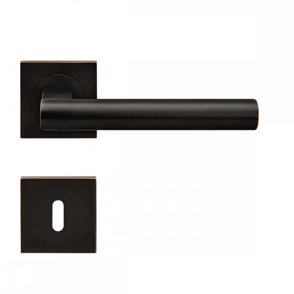 Poignées de porte sur rosaces carrées - série ER 45 Q - Madeira - noir KARCHER DESIGN