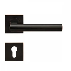 Poignées de porte sur rosaces carrées - série ER 45 Q - Madeira - noir KARCHER DESIGN