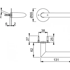 Poignées de porte sur rosaces fines - inox - Quick Fit - par 10 HOPPE