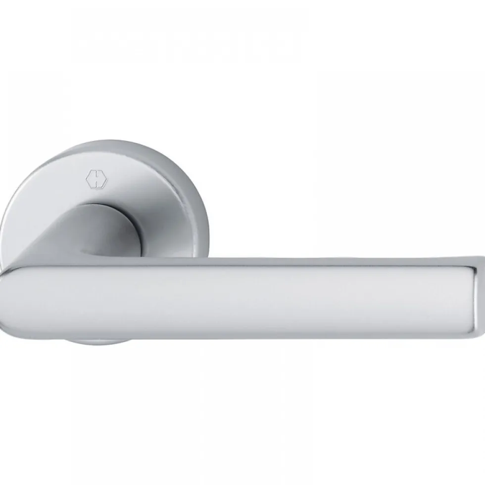 Poignées de porte sur rosaces Hambourg - finition argent HOPPE