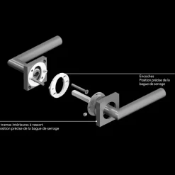 Poignées de porte sur rosaces - inox - Seattle ER 46 Q KARCHER DESIGN