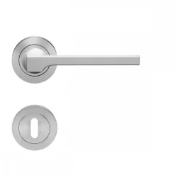 Poignées de porte sur rosaces rondes - série ER 57 - Soho - inox satiné KARCHER DESIGN