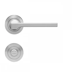 Poignées de porte sur rosaces rondes - série ER 57 - Soho - inox satiné KARCHER DESIGN