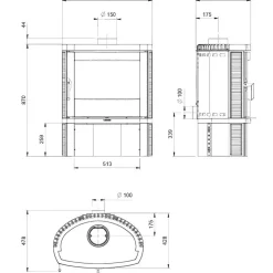 Poêle à bois en fonte émaillée - 7,7 kW - Jennifer.16 LA NORDICA EXTRAFLAME