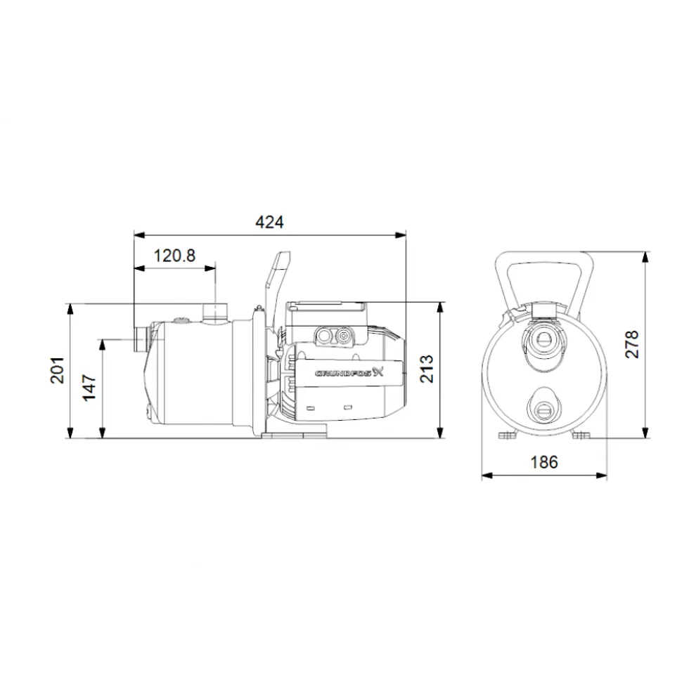 Pompe de surface JP 5-48 S auto-amorçante - usage domestique GRUNDFOS