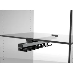 Porte-accessoires coulissant multi-modules sous étagère - noir AMBOS