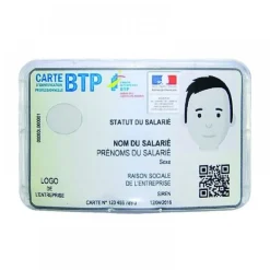 Porte-badge rigide et scratch autocollant adaptable sur casque AUBOUEIX
