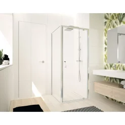 Porte de douche pivotante avec verre transparent - 78 à 84 cm - Ocean G NOVELLINI
