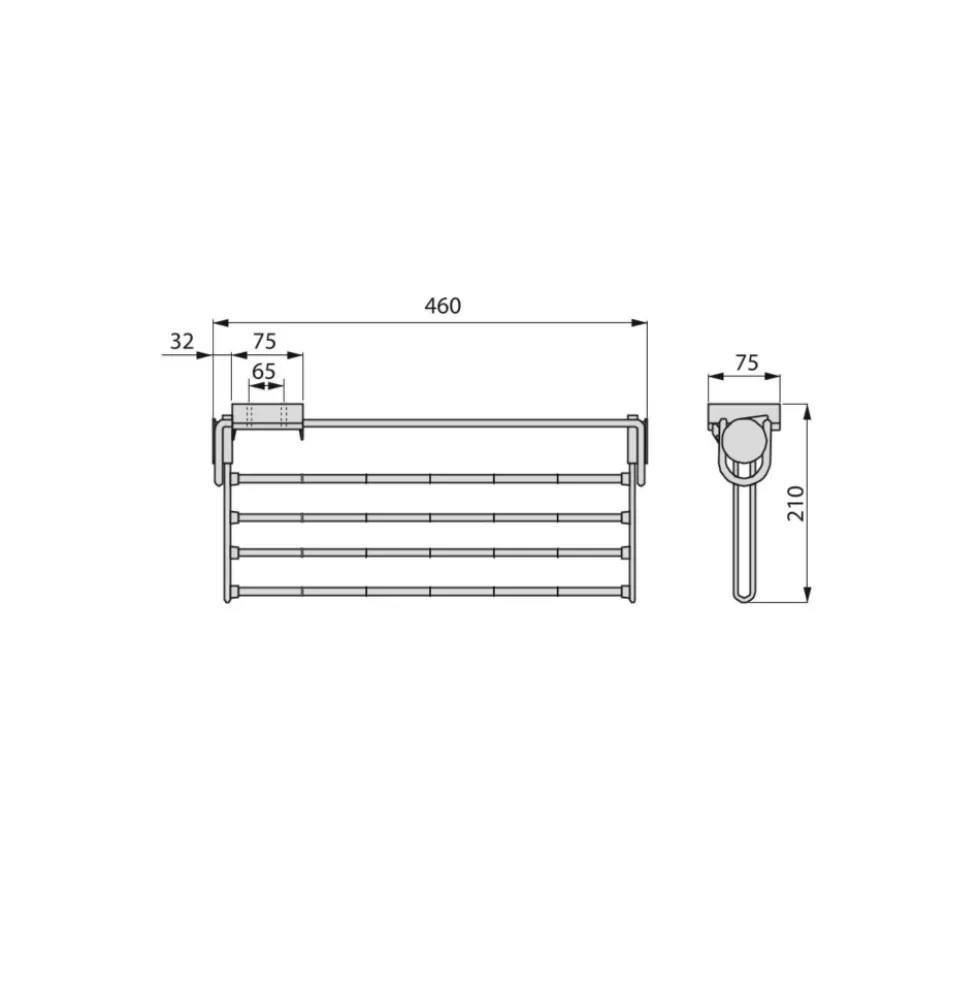 Porte-pantalons extractible et latérale - aluminium - Self EMUCA