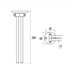 Porte-serviettes mobile en acier chromé - diamètre 12 mm - 2 barres PELLET ASC