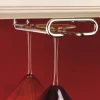 Porte-verres suspendu pour 4 verres sous tablette - Chromé HETTICH
