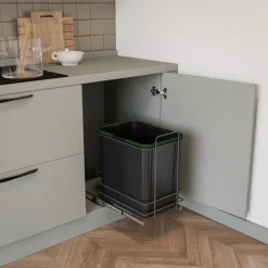 Poubelle de recyclage pour cuisine - 35 L - fixation au sol EMUCA