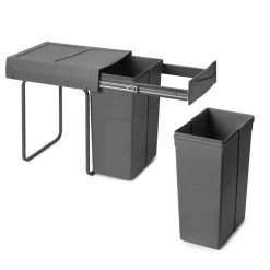 Poubelle de tri sélectif Recycle pour cuisine -2 x 25L -gris anthracite EMUCA