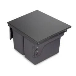 Poubelle de tri sélectif Recycle pour cuisine -2 x 24L -gris anthracite EMUCA