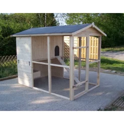 Poulailler XXL en bois - 1,75 x 2,68 m - 4,69 m2 HABRITA