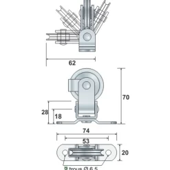 Poulie articulée - pour système incendie GRDKM 2202 - 4069 GROOM