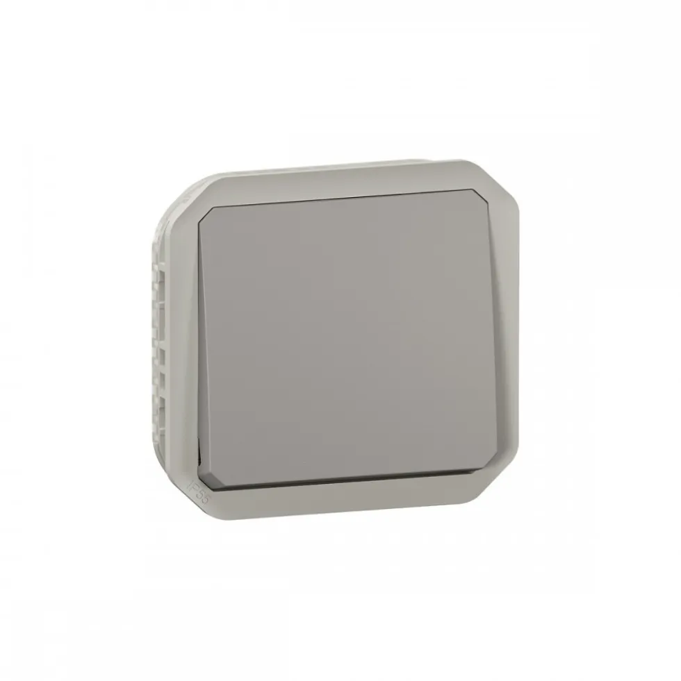 Poussoir NO composable étanche 10A avec enjoliveur - Plexo LEGRAND