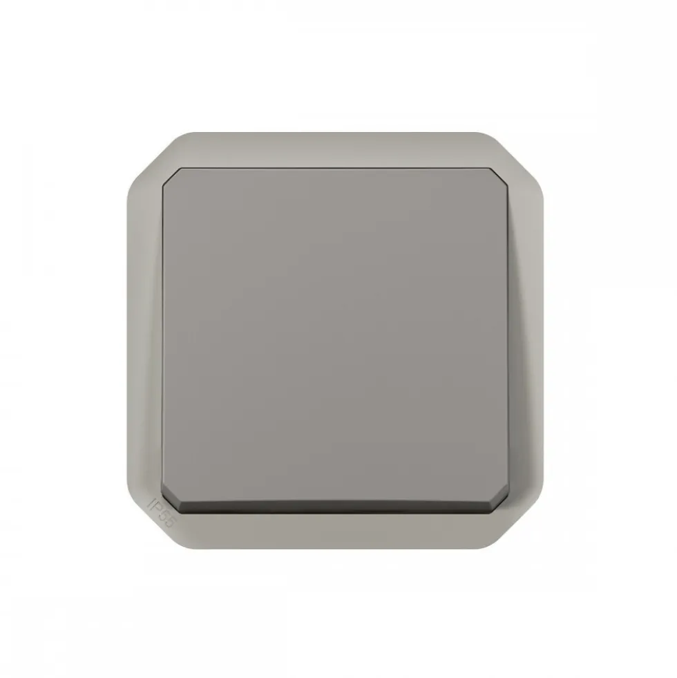 Poussoir NO composable étanche 10A avec enjoliveur - Plexo LEGRAND