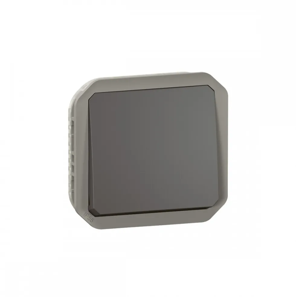 Poussoir NO composable étanche 10A avec enjoliveur - Plexo LEGRAND