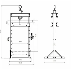 Presse hydraulique d'atelier - puissance 30 tonnes - WP30ECO HOLZMANN