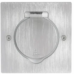 Prise de sol - Platinum - inox brossé - à équiper avec prise LEGRAND