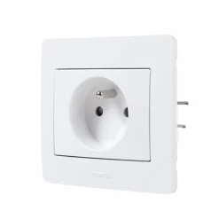 Prise 2P+T encastrée - prête à poser - blanc - Caly - Lot de 10 DEBFLEX