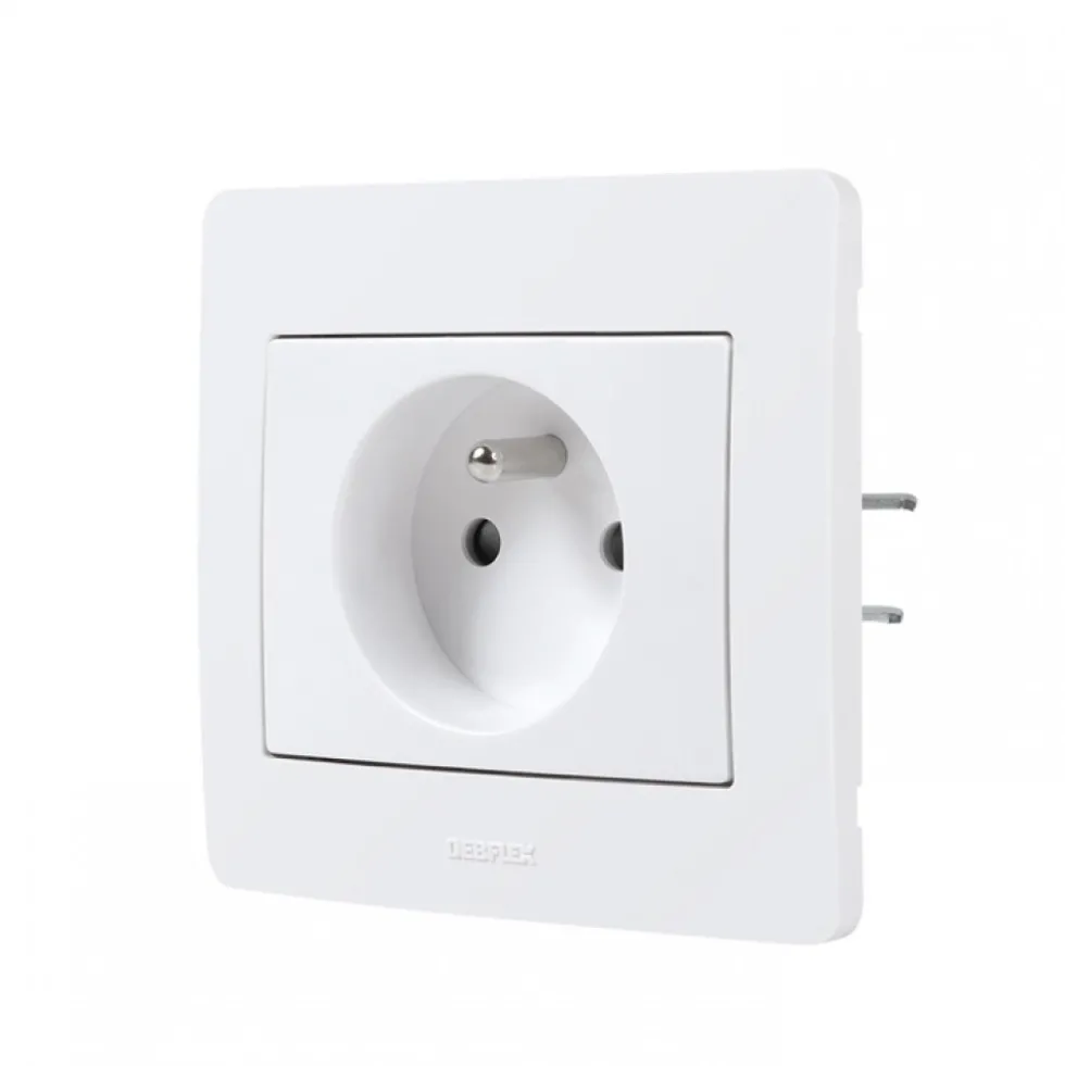 Prise 2P+T encastrée - prête à poser - blanc - Caly - Lot de 10 DEBFLEX