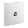 Prise TV type F complète - blanc pur mat - 2400 MHz - Caly DEBFLEX