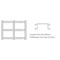 Profilé aluminium Domalurail pour clips et structure Stratlock SL-SRLE DOMARINE