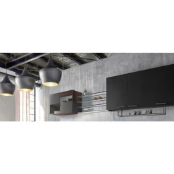Profil aluminium noir en tube carré pour système Cadro - longueur 3 m HETTICH
