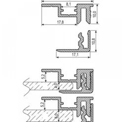 Profil de fixation pour miroir 4 ou 6 mm Quincadécor