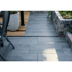 Raccord d'angle avec grille aluminium noir pour caniveau d'extérieur - Slimline ACO