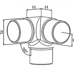 Raccord d'angle pour main courante diamètre 42,4 mm - inox Design Production