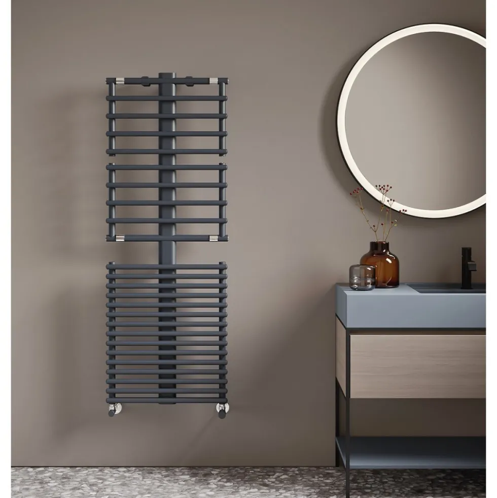 Radiateur sèche-serviettes électrique noir avec booster Get Up Booster IRSAP