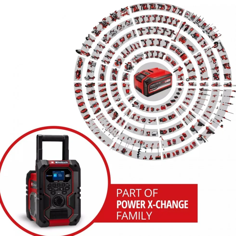 Radio de chantier TE-CR 18 Li DAB+/FM/BT - Solo - Power X-Change EINHELL
