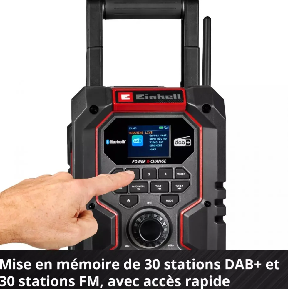 Radio de chantier TE-CR 18 Li DAB+/FM/BT - Solo - Power X-Change EINHELL
