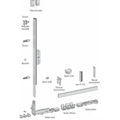 Rail roulement plat P379 - pour ferrures coulissantes levantes GU 937 FERCO