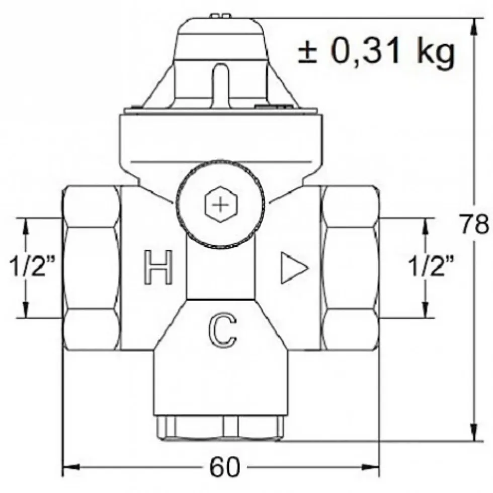 Réducteur de pression - rinoxdue silver - 15x21 WATTS