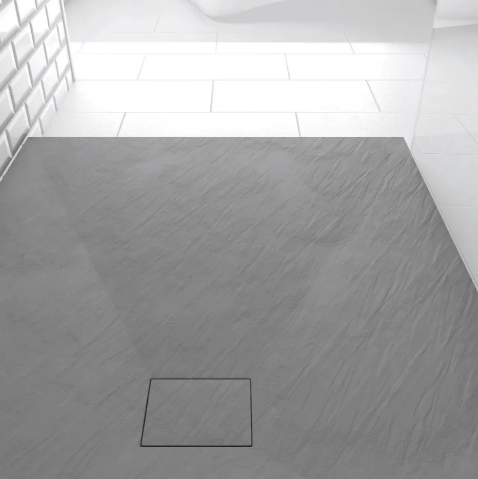 Receveur de douche effet pierre - ardoise gris - Stone 2 AURLANE