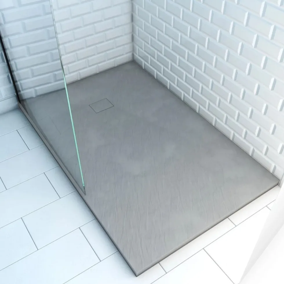 Receveur de douche effet pierre - ardoise gris - Stone 2 AURLANE